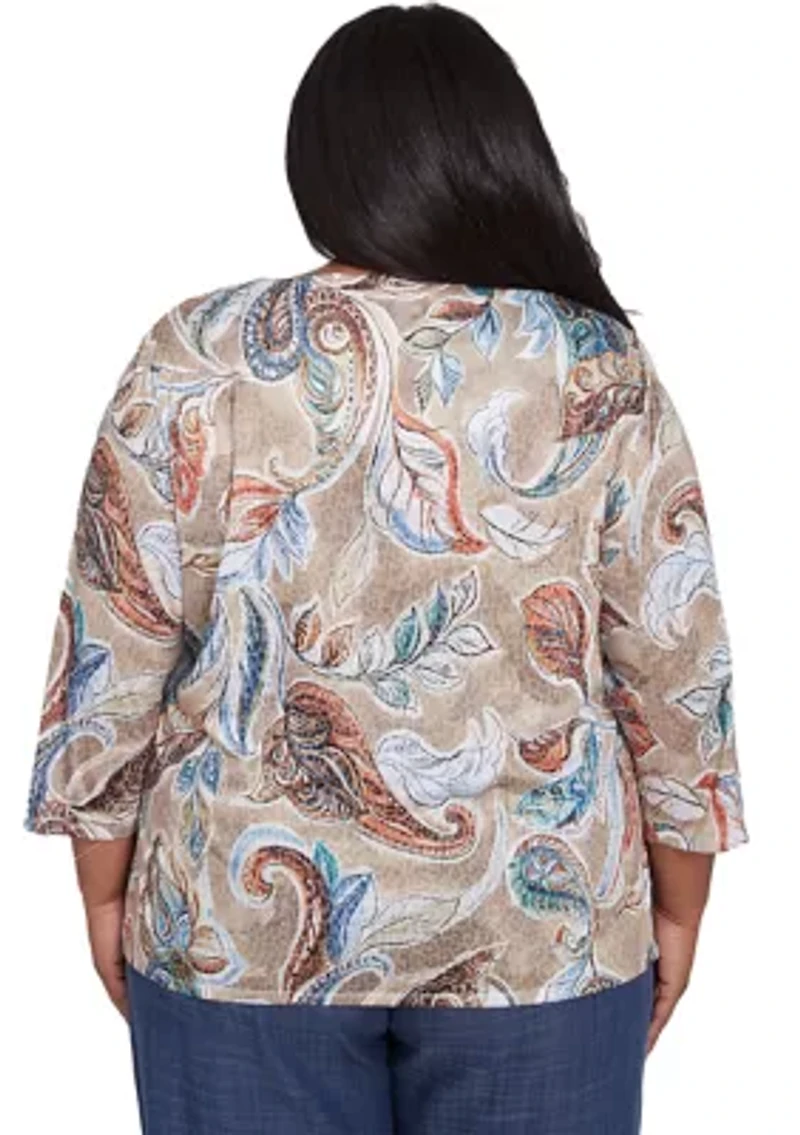 Plus Summer Solstice Printed Top