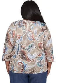 Plus Summer Solstice Printed Top