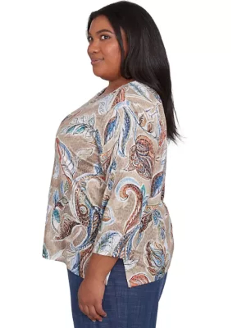 Plus Summer Solstice Printed Top