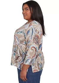 Plus Summer Solstice Printed Top