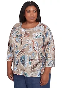 Plus Summer Solstice Printed Top
