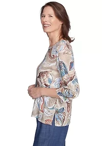 Petite Summer Solstice Paisley Top