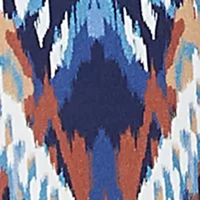 Petite Summer Solstice Ikat Diamond Border Top