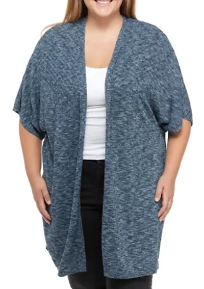 Plus Marled Rib Knit Cardigan