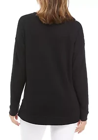 Studio Women's Split Hem Graphic Pullover