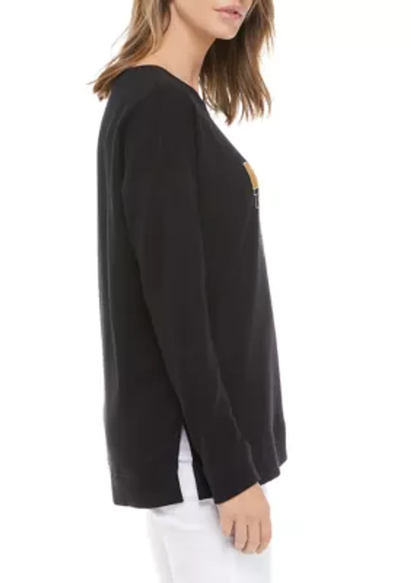 Studio Women's Split Hem Graphic Pullover