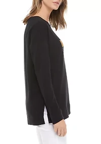 Studio Women's Split Hem Graphic Pullover