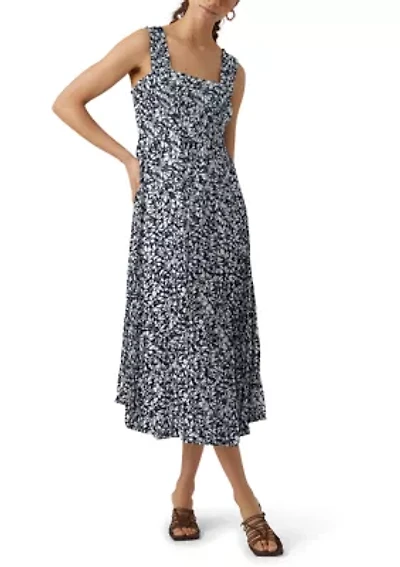 Women's Sleeveless Floral Smocked Midi Dress