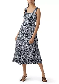 Women's Sleeveless Floral Smocked Midi Dress