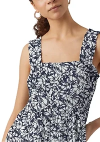 Women's Sleeveless Floral Smocked Midi Dress