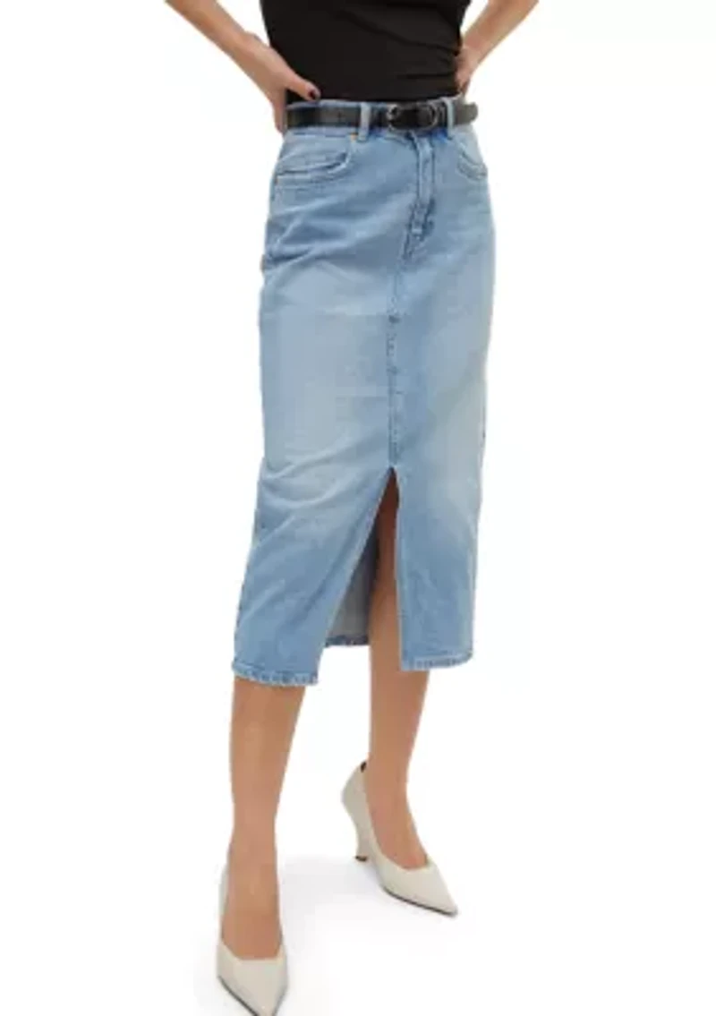 Women's Denim Midi Skirt