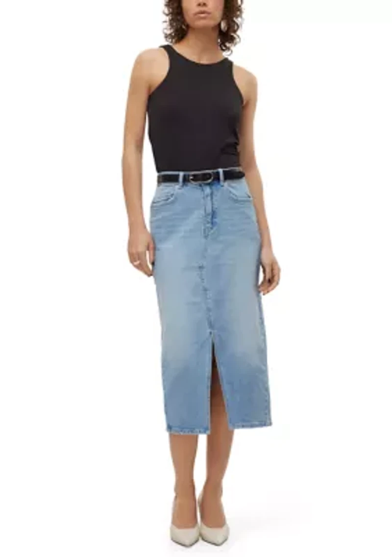 Women's Denim Midi Skirt
