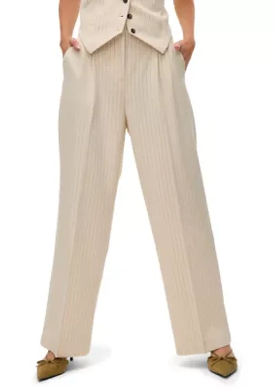 Women's Wide Leg Pinstripe Dad Pants