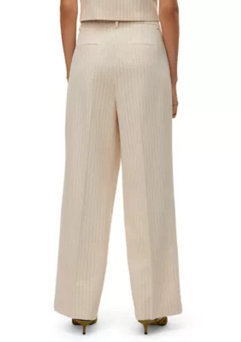 Women's Wide Leg Pinstripe Dad Pants