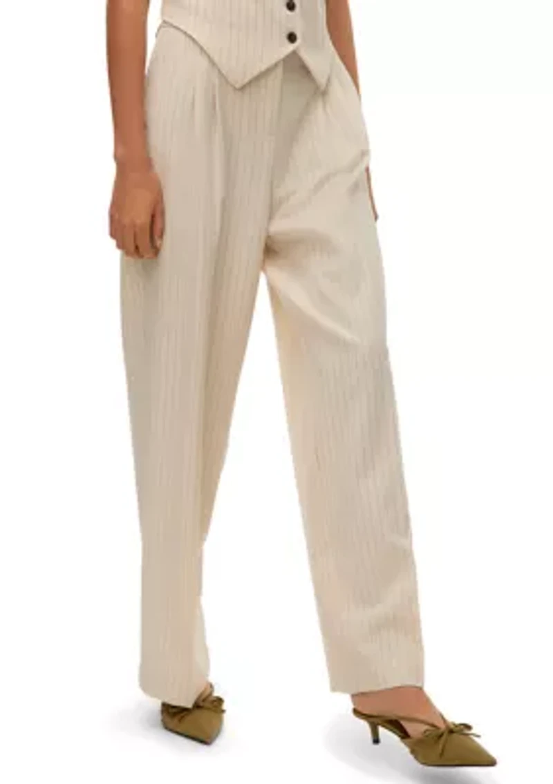Women's Wide Leg Pinstripe Dad Pants