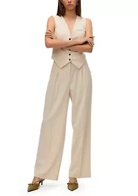 Women's Wide Leg Pinstripe Dad Pants