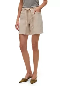 Women's Belted Denim Shorts