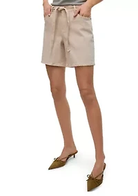 Women's Belted Denim Shorts