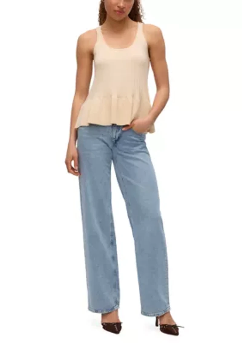 Women's VMRiver Peplum Knit Top