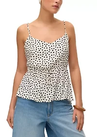 Women's Sleeveless V-Neck Print Top