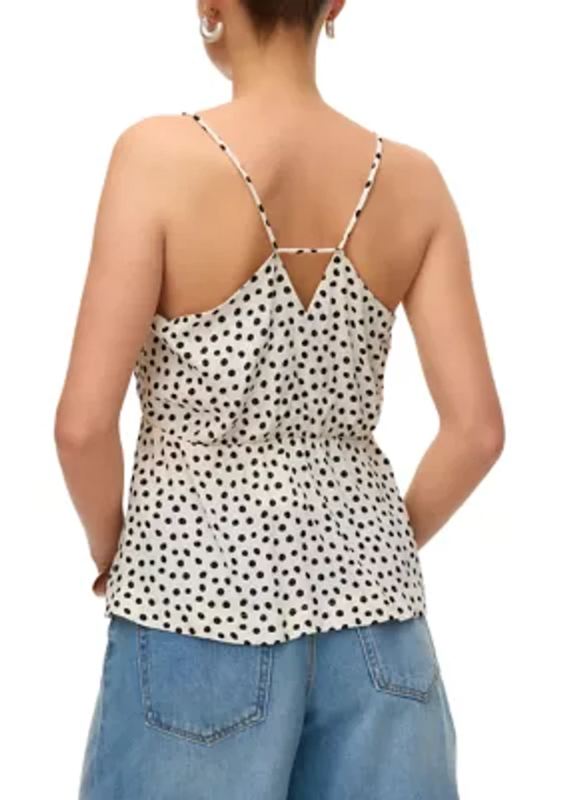 Women's Sleeveless V-Neck Print Top