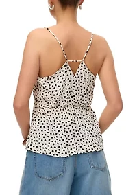 Women's Sleeveless V-Neck Print Top