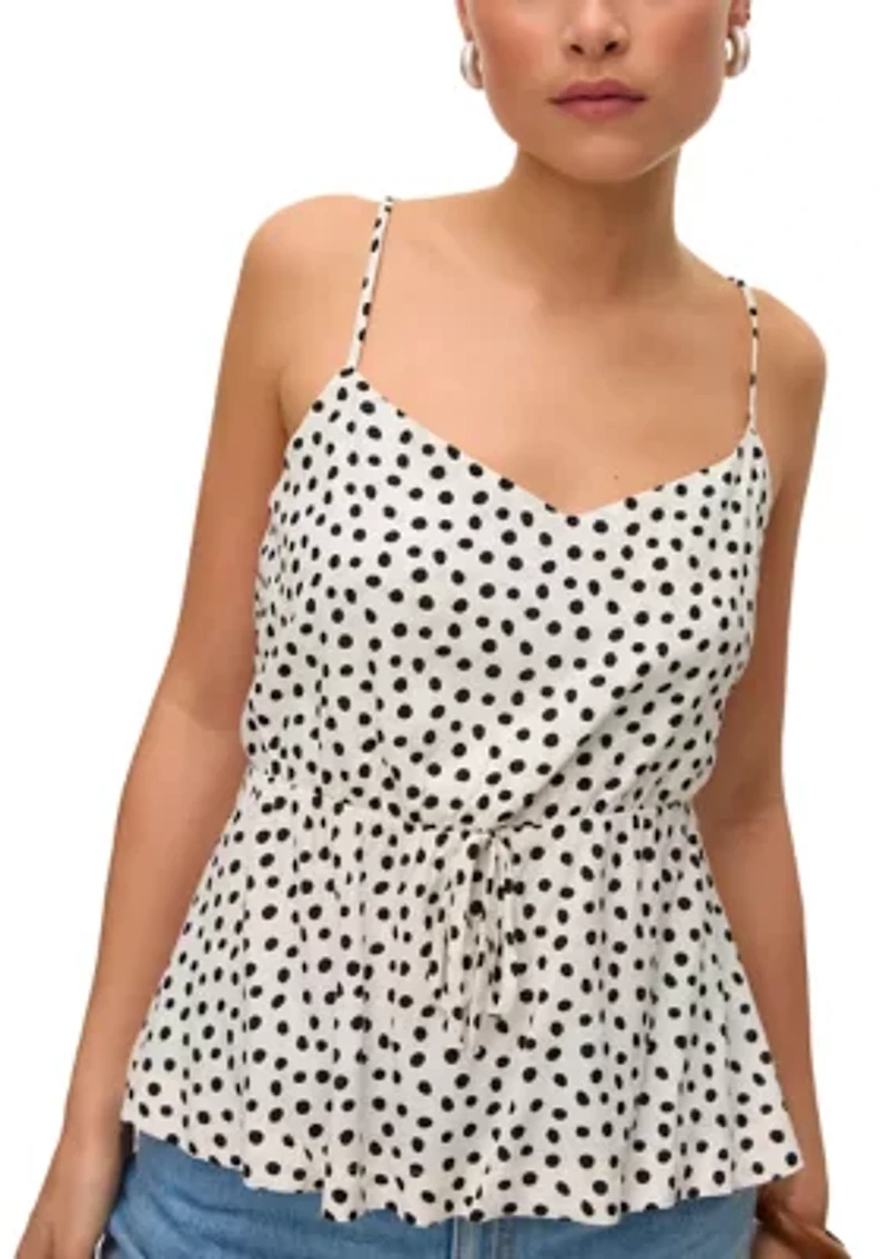 Women's Sleeveless V-Neck Print Top