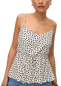 Women's Sleeveless V-Neck Print Top