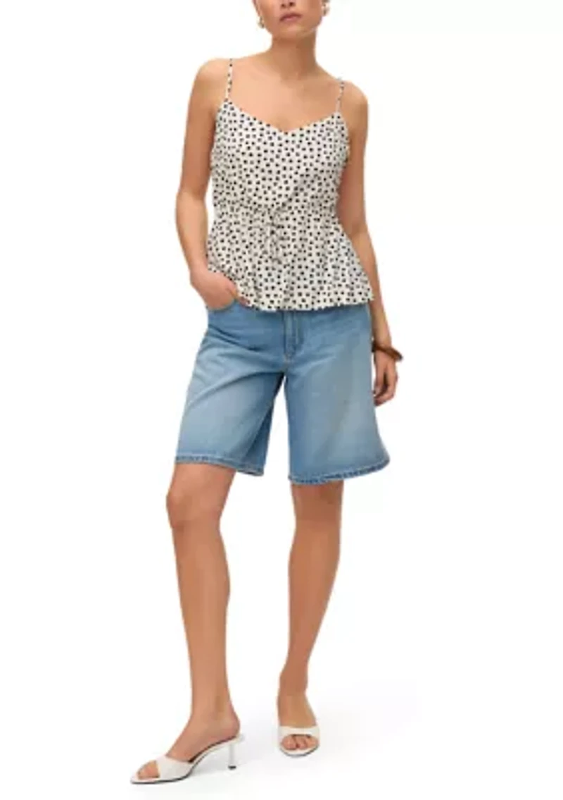 Women's Sleeveless V-Neck Print Top