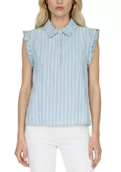 Women's Sleeveless Chambray Top