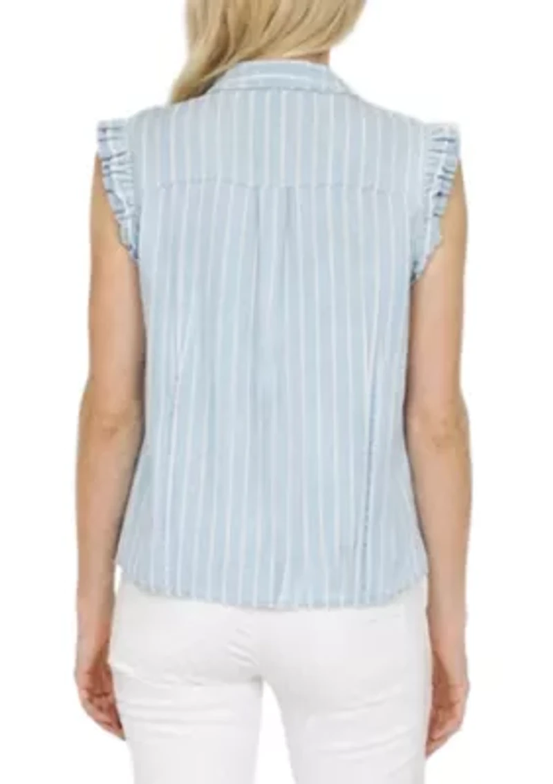 Women's Sleeveless Chambray Top
