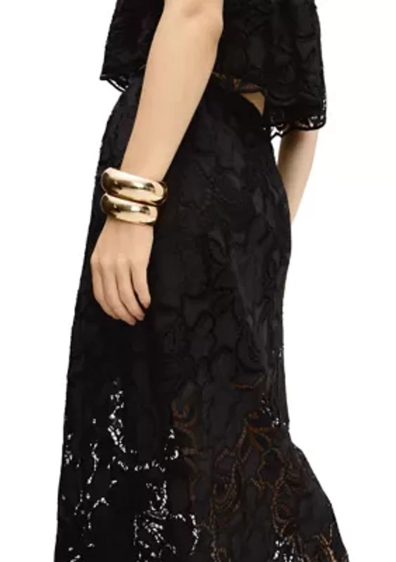 WOmen's Embroidered Lace Maxi Skirt