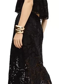 WOmen's Embroidered Lace Maxi Skirt