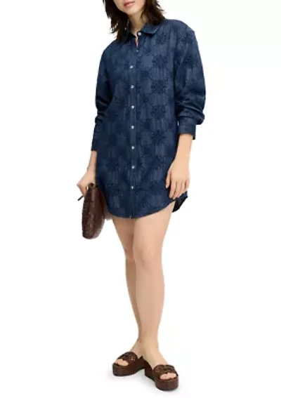 Women's Denim Eyelet Dress