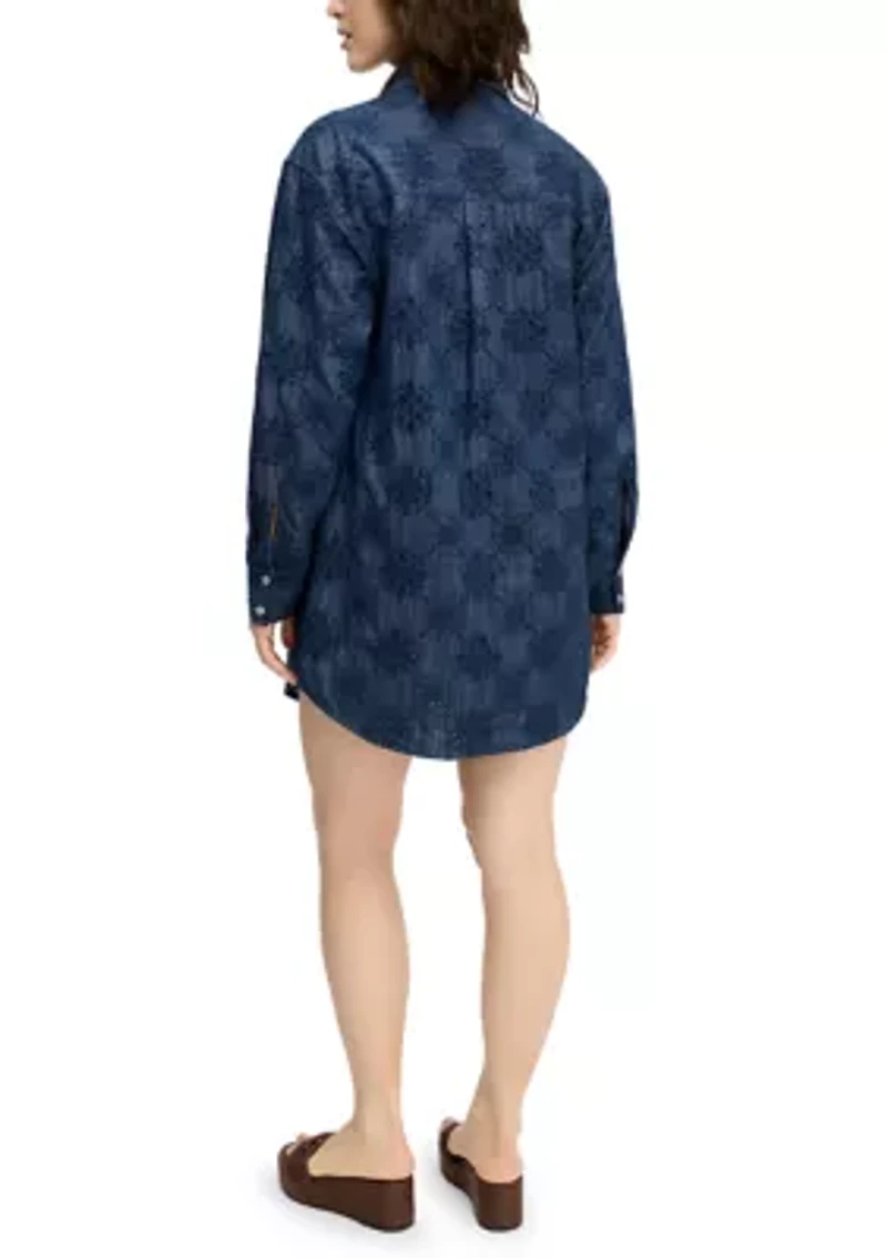 Women's Denim Eyelet Dress