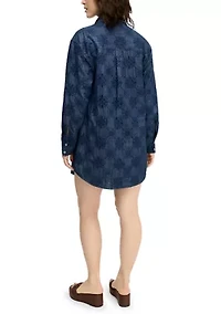 Women's Denim Eyelet Dress