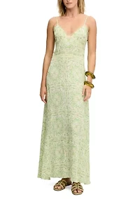 Women's Lace Trim Slip Maxi Dress