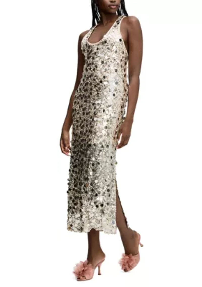 Women's Mesh Sequin Tank Dress