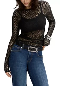 Women's Long Sleeve Fitted Lace Top