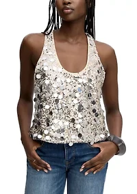 Women's Sequin U Neck Tank Top