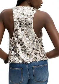 Women's Sequin U Neck Tank Top