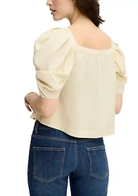 Women's Square Neck Puff Sleeve Top