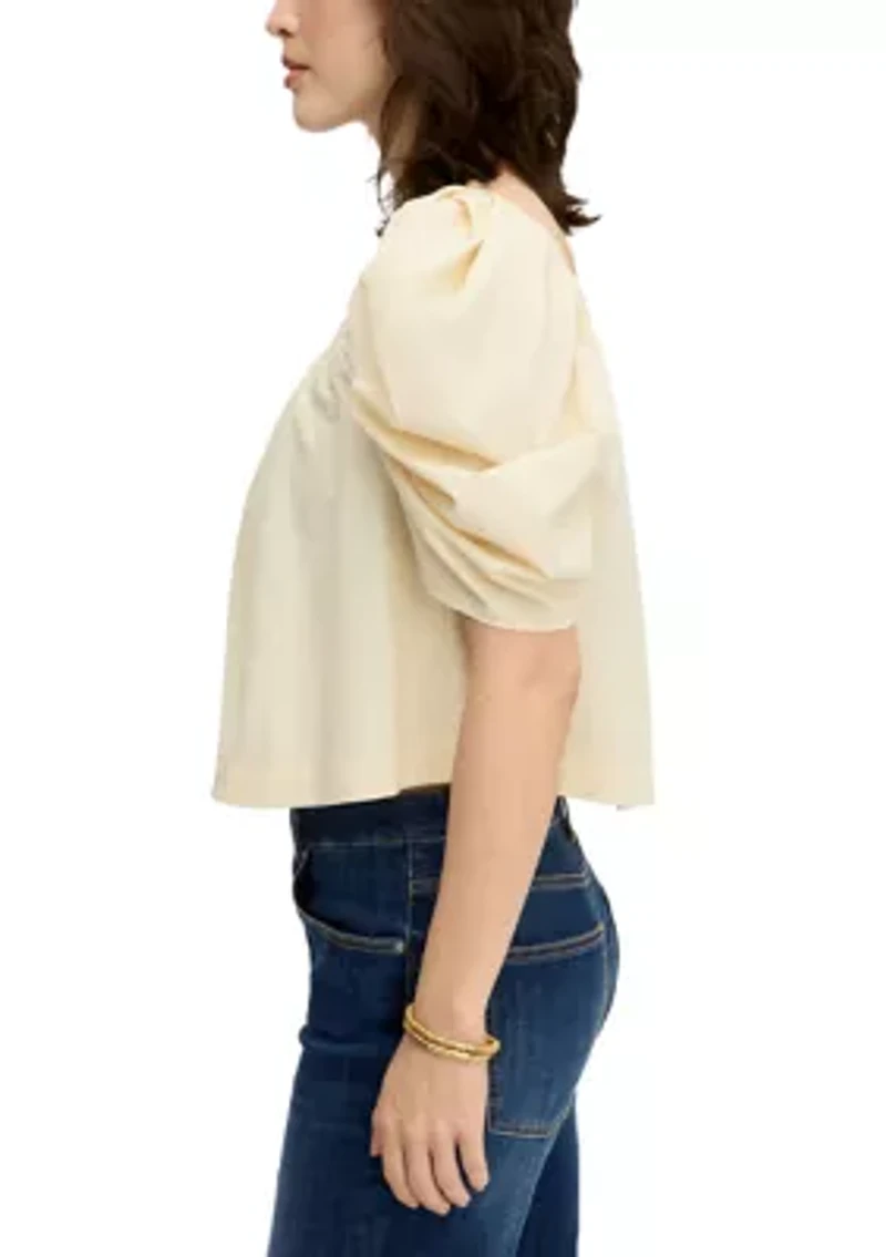 Women's Square Neck Puff Sleeve Top