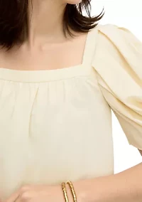 Women's Square Neck Puff Sleeve Top