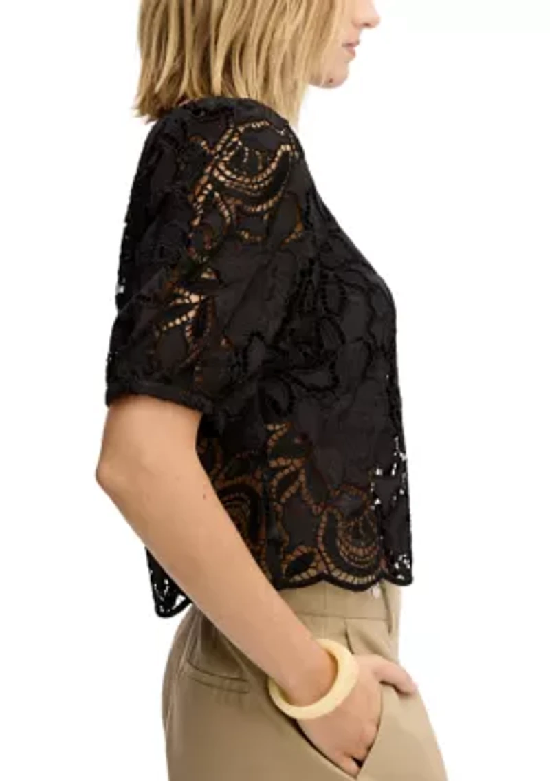 Women's Lace Short Sleeve Top