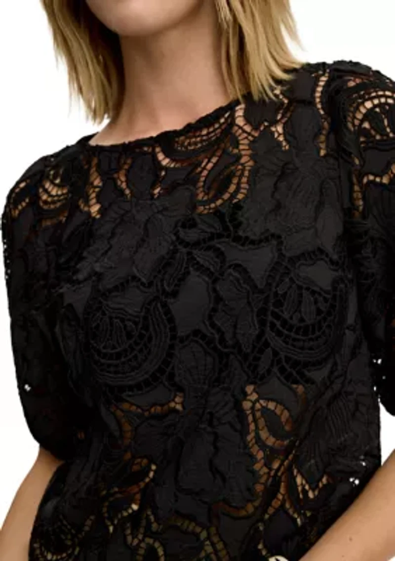 Women's Lace Short Sleeve Top