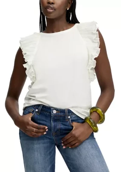 Women's Pleated Ruffle Top