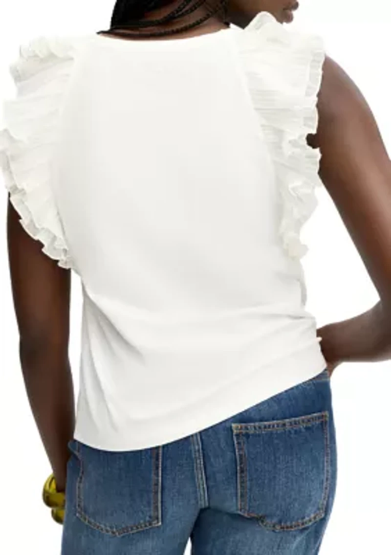 Women's Pleated Ruffle Top