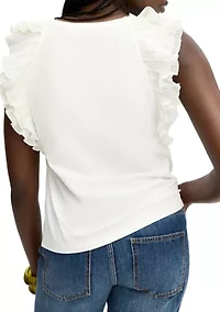Women's Pleated Ruffle Top