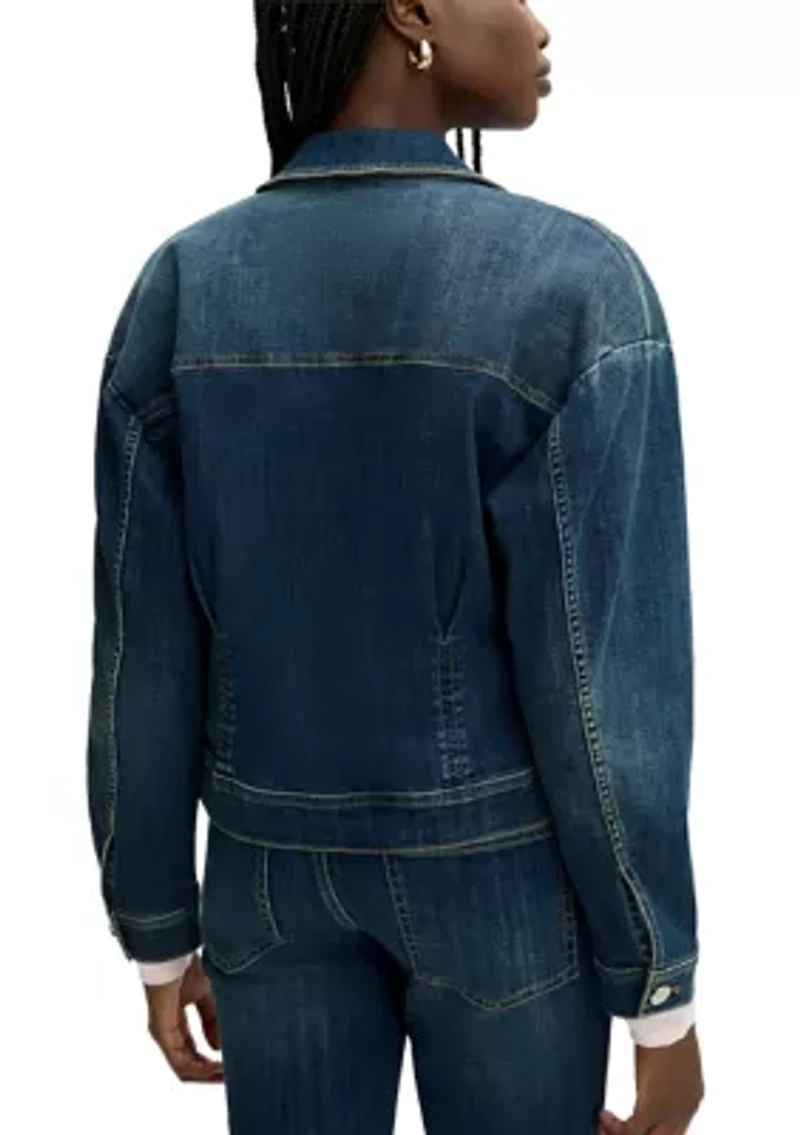 Women's Cinch Waist Denim Jacket